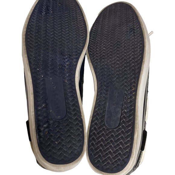 Cole Haan Womens Size 6B Navy Patent Leather Nantucket Camp Moc With White Trim - Picture 6 of 10